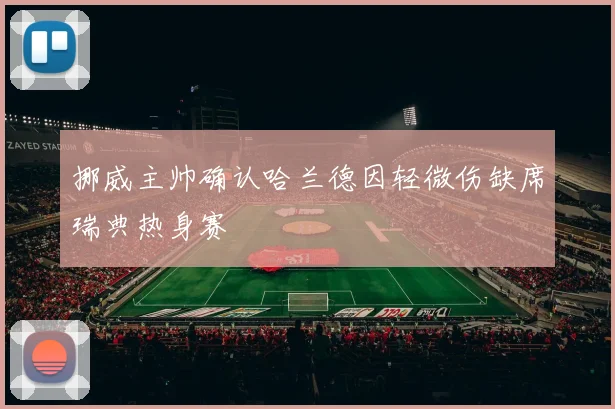 挪威主帅确认哈兰德因轻微伤缺席瑞典热身赛